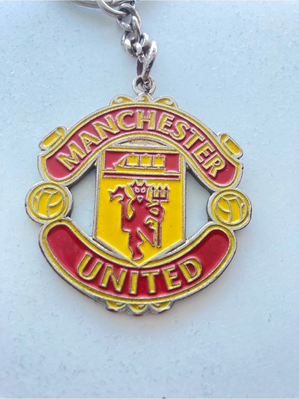 adidas Red and Yellow Manchester United Enamel Keychain